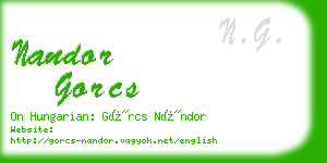 nandor gorcs business card